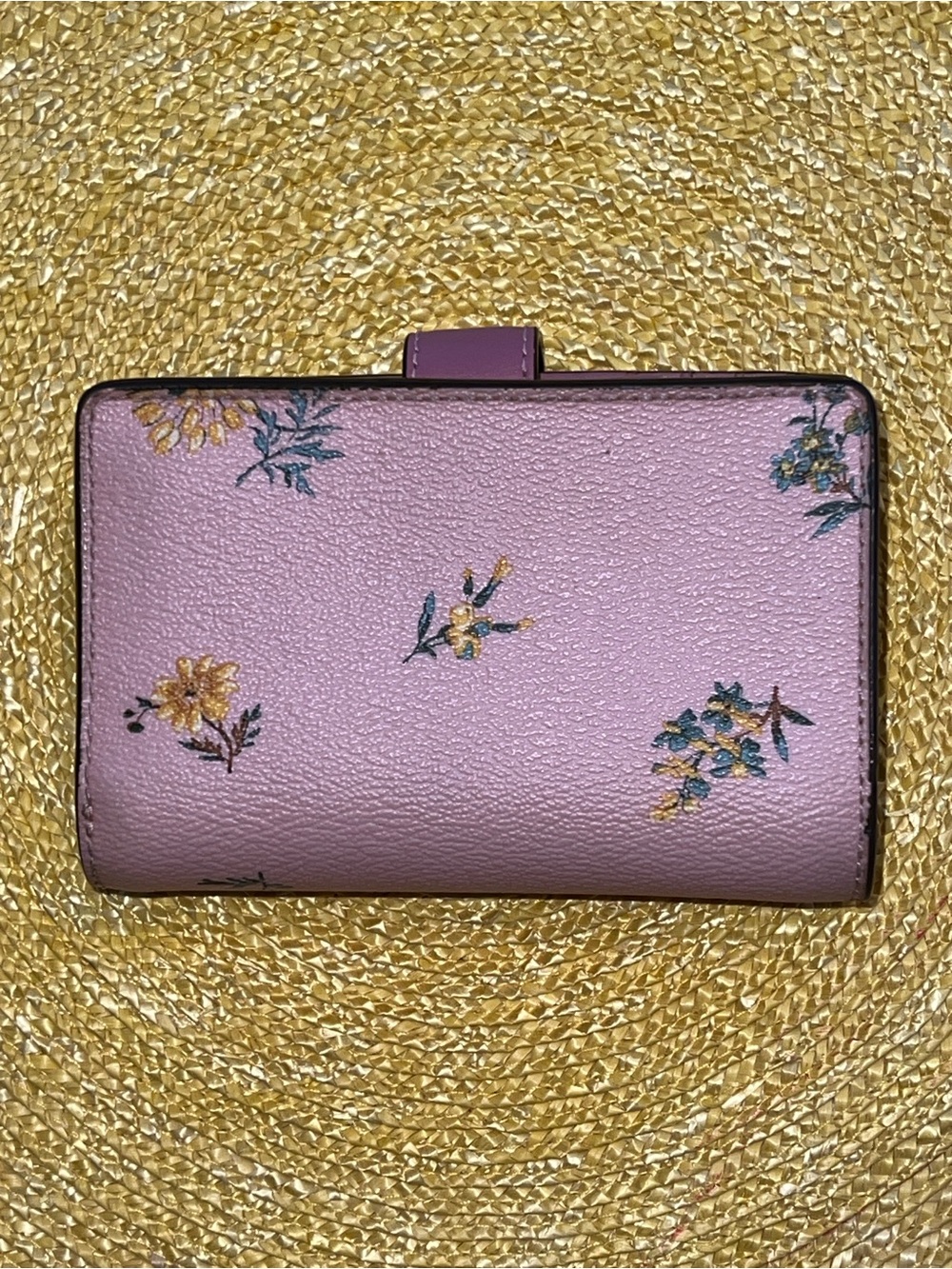 Coach Medium Corner Zip Wallet Featuring a Pink Dandelion Floral Print - Picture 2 of 10